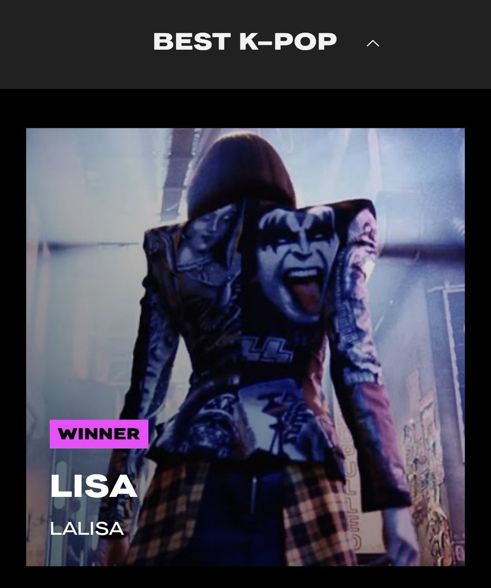 LaliceUpdates's tweet photo. One of the headline of @MTV’s website is “LISA WINS BEST K-POP AWARD” 

“The award for Best K-Pop goes to Thai artist Lisa for her song "Lalisa" at the MTV VMAs 2022.”

🔗 https://t.co/mL8ih2vYh6

#LISA #LALISA #MONEY https://t.co/dKXEw58FPt