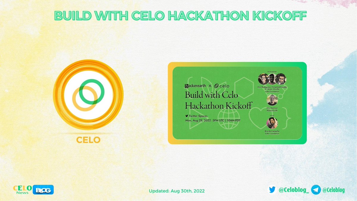 Celoblog_'s tweet photo. 🥳 The #CeloFoundation announced #BuildWithCelo, a global hackathon that invites value-aligned founders and builders to design and ship their best ideas on the #Celo blockchain 🌱

#CeloBlog #CELO $CELO https://t.co/CHEOKdhUp9