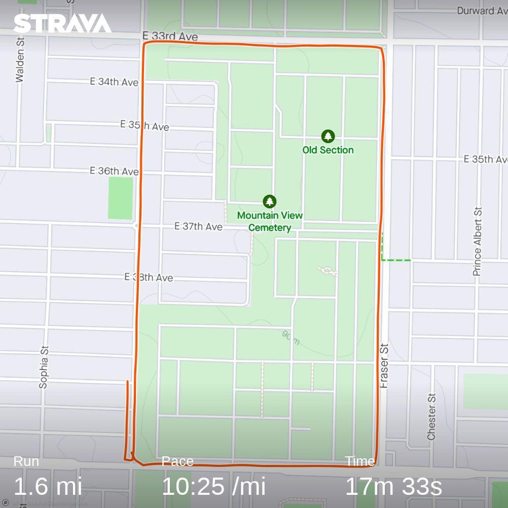 irateb's tweet photo. First VanCity run in the books! Took it easy considering this was the first run in over almost 2 months. I see people exercising in the cemetery, but I’m not about that life yet 😂 Run powered by the new DJ Khaled album (meh) and the new JID album (fire) https://t.co/wjurY404Tf https://t.co/mY88y73L7A