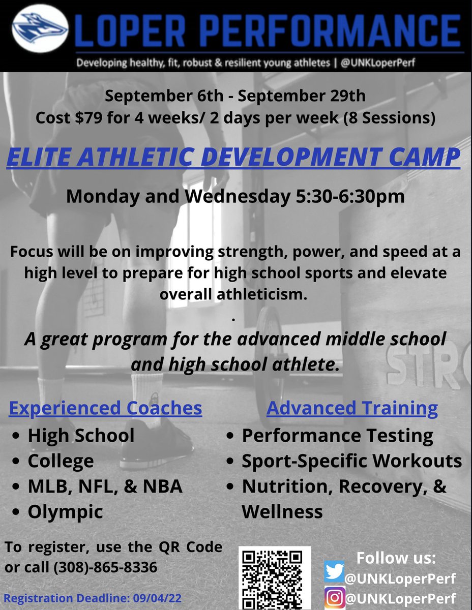 Calling all ELITE athletes 🗣📢

We are now offering an Elite Athletic Development Camp for middle and high school aged athletes! 
This program will have an emphasis on more advanced training techniques to better prepare athletes for their future in sport 🏋️⚽️🏀🏈⚾️🥎🎾🏐