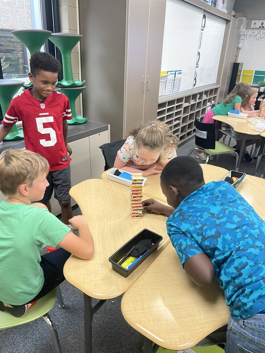 MissHKwon's tweet photo. TEAM jenga time! Ss took turns to pull pieces out and for each color they shared a little about themselves! #partnersingrowth @prairied203 https://t.co/jVHBLPeOVR