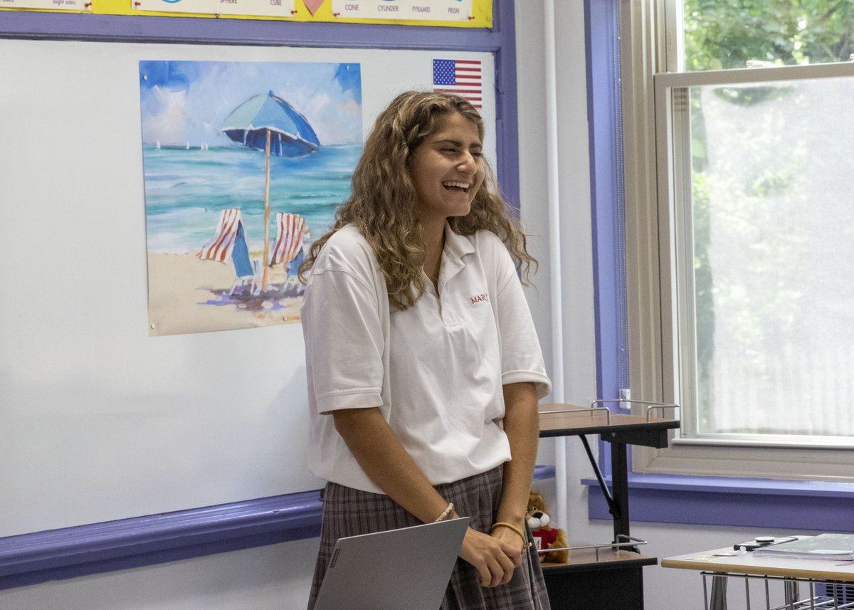 Today, senior Leadership Scholar Christina S. '23 directed a leadership training seminar for our Middle School officers to help them develop a personal mission statement. Christina led this seminar as part of her Girl Scout Gold Award project. Thanks for sharing, Christina!