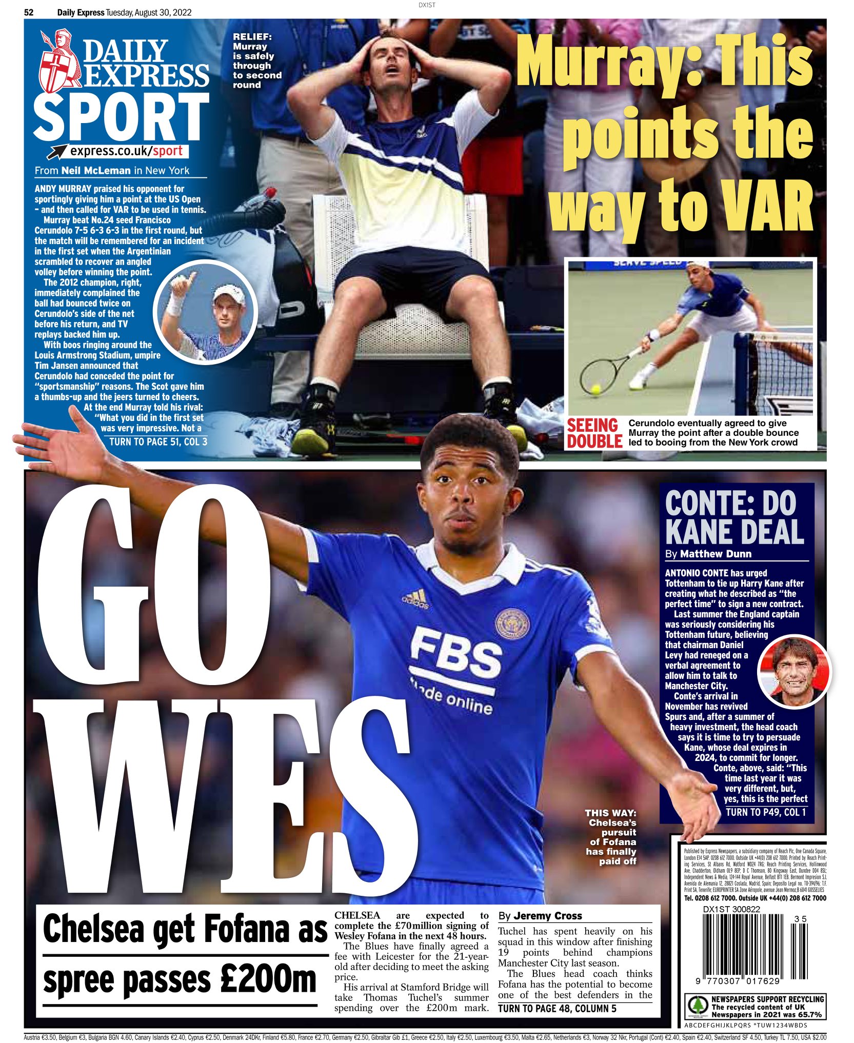 Allie Hodgkins Brown On Twitter Tuesday s EXPRESS Sport Go Wes 