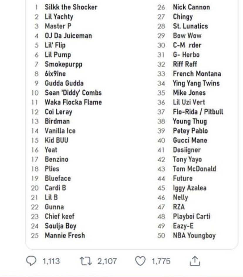 RealRedMusic's tweet image. This “Worst Rapper List” sucks… I can see whoever made this not a No Limit fan… But I know damn well they ain’t put the big homie @TheRealMrServOn on there for a reason. now take off Silk, P and C-Murder cuz yk very well they’re better than your favorite rapper…