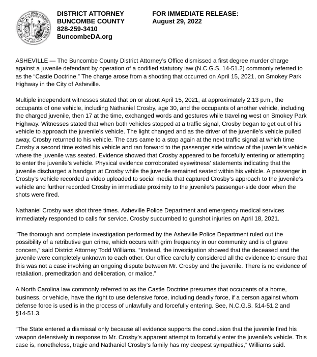 County DA on Twitter prosecutors dismiss case