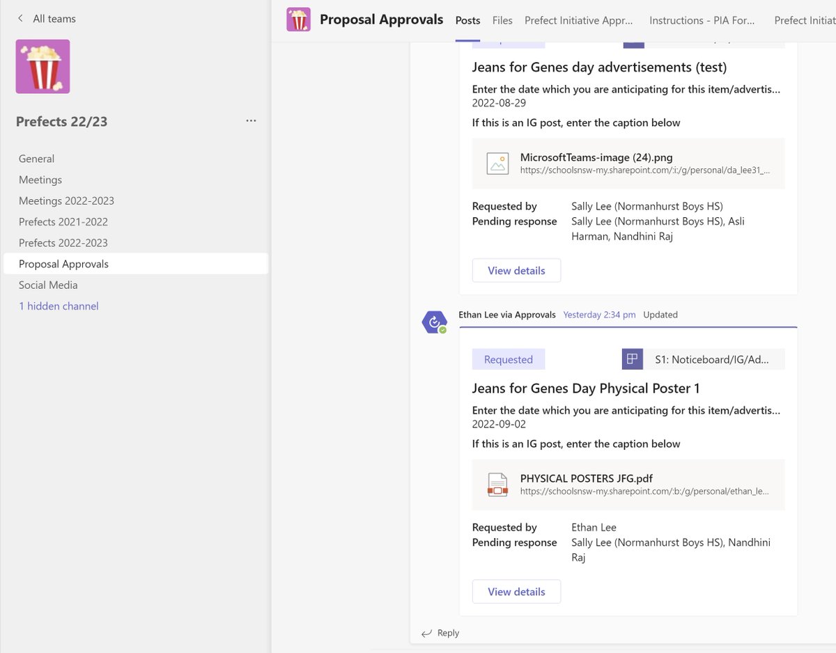 Hubert Lam (@z3019494) on Twitter photo When our Prefects are using the Approvals app (via a template!) in <a href="/MicrosoftTeams/">Microsoft Teams</a> πππ
<a href="/AlphaBalzer/">Andrew Balzer</a> When our Prefects are using the Approvals app (via a template!) in <a href="/MicrosoftTeams/">Microsoft Teams</a> πππ
<a href="/AlphaBalzer/">Andrew Balzer</a>