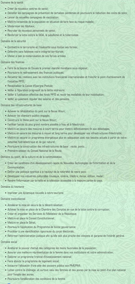 hon_issi's tweet photo. Afin nul n'en ignore voilà les missions du gouvernement camerounais par domaine de compétence, àexécuter sur l'ensemble duterritoire @AngeloToueli https://t.co/f7FgeqQPqS