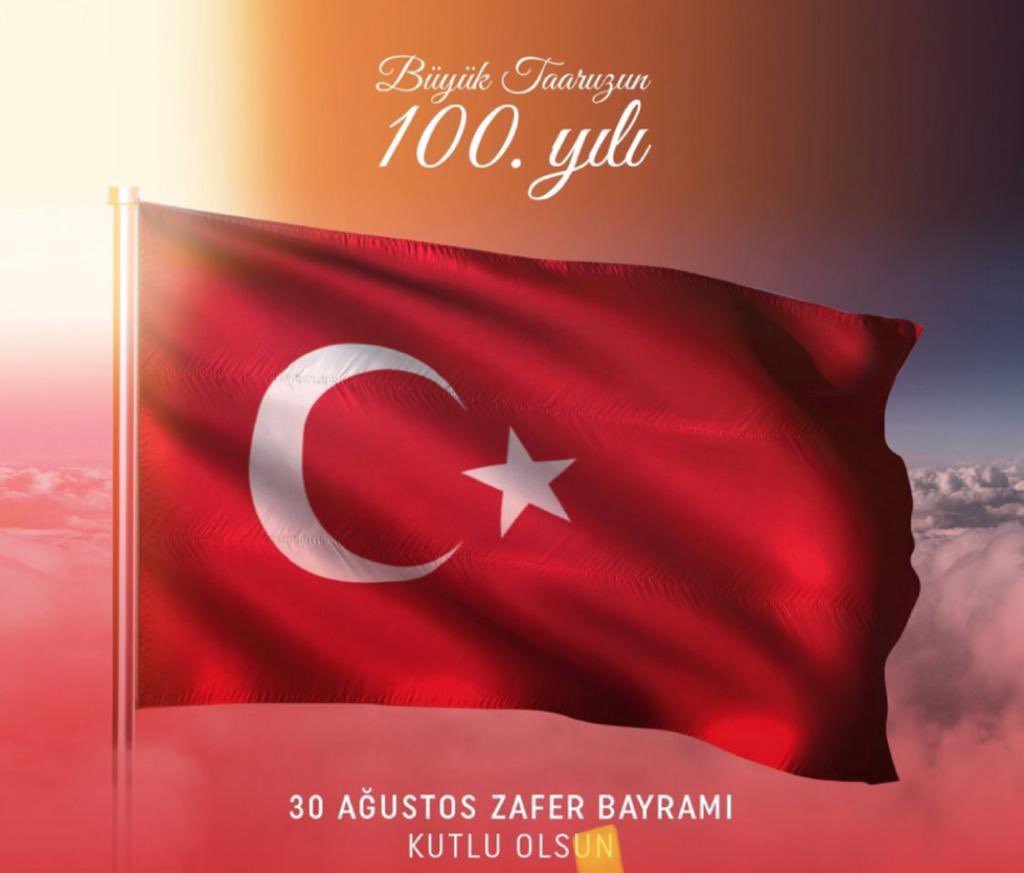 aberdogan's tweet photo. Büyük Taarruzun 100. yılında, Gazi Mustafa Kemal Atatürk ve kahraman silah arkadaşlarını saygı ve minnetle anıyorum. 

30 Ağustos Zafer Bayramımız kutlu olsun. 🇹🇷🇹🇷🇹🇷 🇹🇷

#Atatürk
#BüyükTaaruz100yaşında #30AğustosZaferBayramı https://t.co/Eu3hF7ShiF