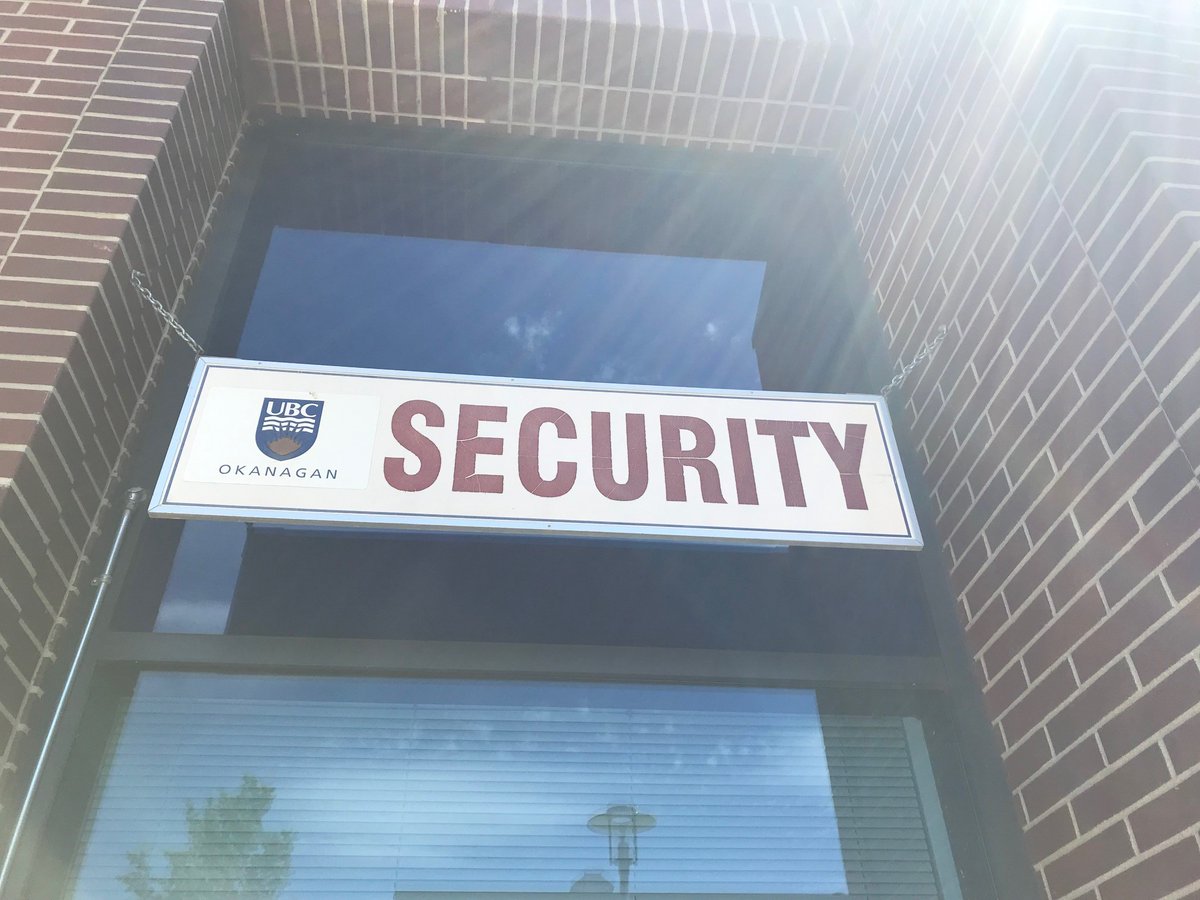 UBCOSecurity's tweet photo. Out with the old and in with the new. The former sign was from the Okanagan College days. Now upgraded to reflect current UBC logo standard. We are open 24/7 to serve the campus community located at Admin 104.
Download the UBC Safe App. https://t.co/AXnKzkVPnM