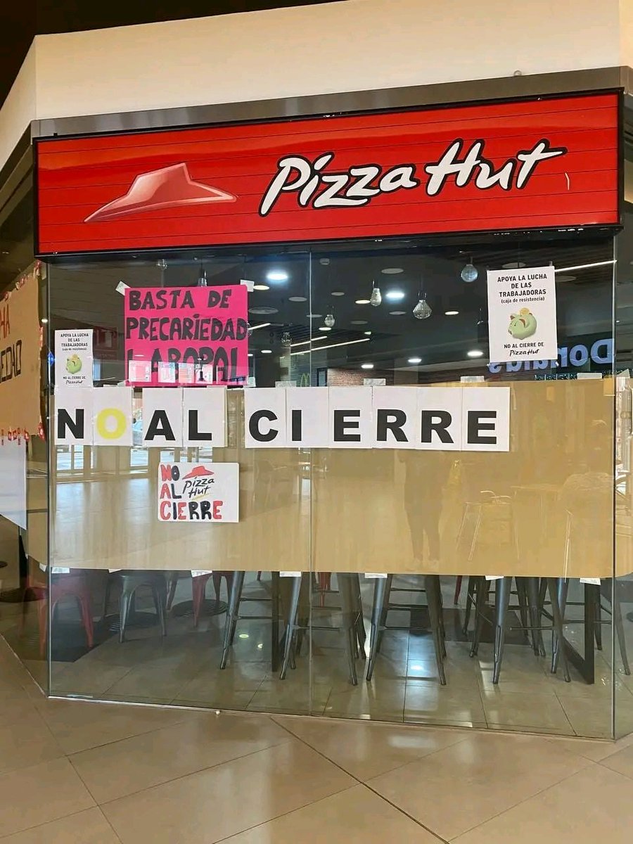 somoslapizza's tweet photo. @PizzaHut_ES #EREPizzaHUT Food Delivery Brands, dueño de las marcas #PizzaHut #telepizza ha cerrado 23 tiendas y ha dejado en la calle a mas de 350 trabajadoras, teniendo beneficios  #MarcaEspaña
#ReformaLaboral

@PizzaHut_ES @telepizza_es @yumbrands cc/  @DominosPizza_ES @PapaJohns_ES https://t.co/aSGccMiW79