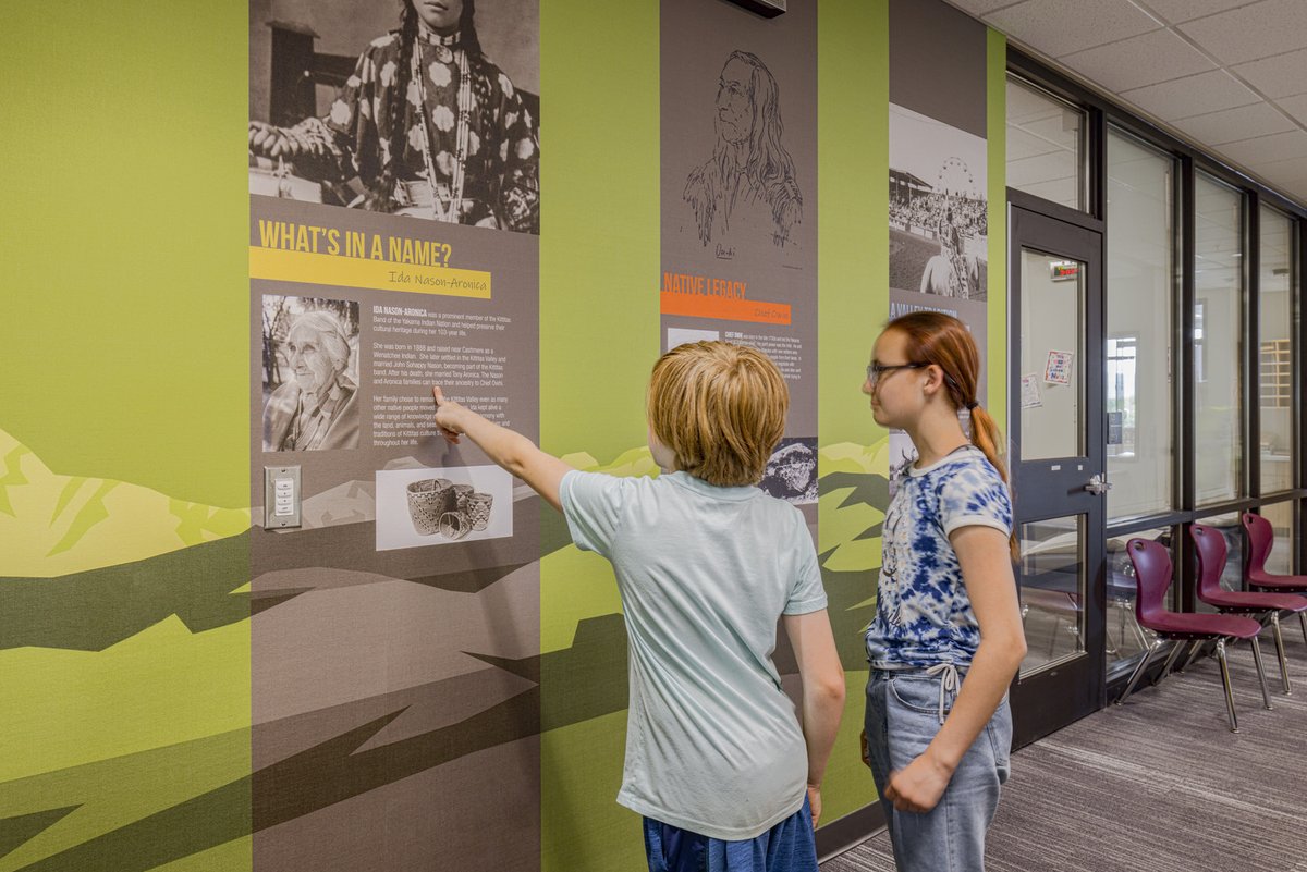 Learning isn’t just for the classroom. Visually celebrating the legacy of a school’s namesake creates meaning &amp; a feeling of community among generations.  Ida Nason Elementary in Ellensburg honors an impactful ambassador for indigenous people in the valley. #experientialgraphic