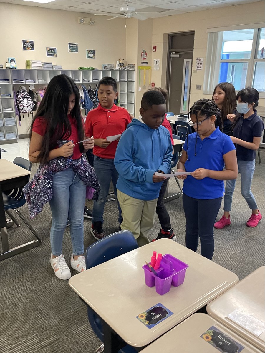 kmessocialmedia's tweet photo. On your mark, get set, partner up! Mrs. Miller’s mathematicians work together to find their partner(s), while using a timer, to try to beat the other class. Time to beat: 42 seconds!⏱ #kmesbearcubs #kmesforthewin #oneteamonegoal #sdocgoodtogreat #mathematiciansinthemaking https://t.co/7ty5lRvl7t