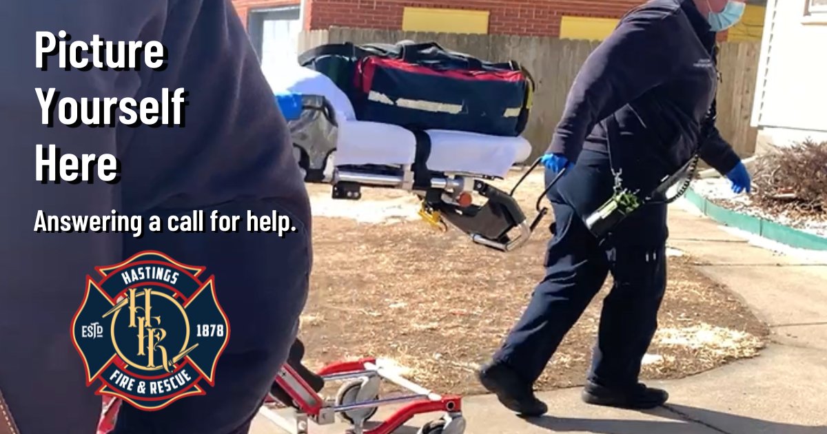 If you have a heart for service and can picture yourself serving the community as an emergency responder, we hope you’ll consider a career with Hastings Fire &amp; Rescue--we’d love to have you on our team!  

Apply now through October 9th. More information: cityofhastings.org/.../fire-and..…