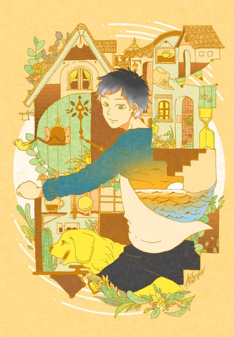 お仕事募集中 色んなもの、要素を詰め込んだ絵を描いています。装画や贈り物の絵などを描かせていただいております。「あなた」や「あなたから生まれる物語」から丁寧に連想して世界を描きます。9月のご依頼、お待ちしております。#イラスト依頼 #イラスト #illust 