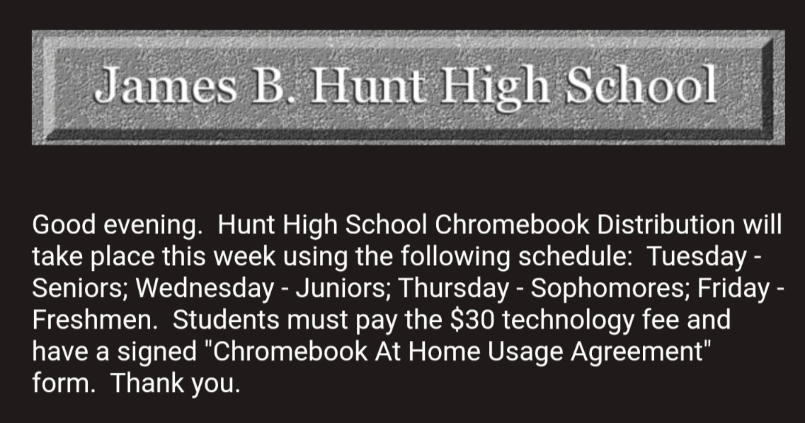 ECMS_Counseling's tweet photo. Chromebook Distribution for this week https://t.co/1KODrdheRl