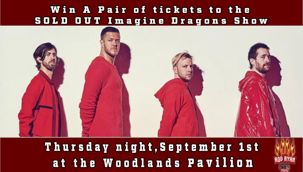 rodryanshow's tweet photo. Here is your chance to score SOLD OUT Tickets to @Imaginedragons with #rodryanshow. Retweet this tweet using @945thebuzz for your chance to win. #every20minutes. Winner selection at 6:40 am. https://t.co/EOYgoCT3g6