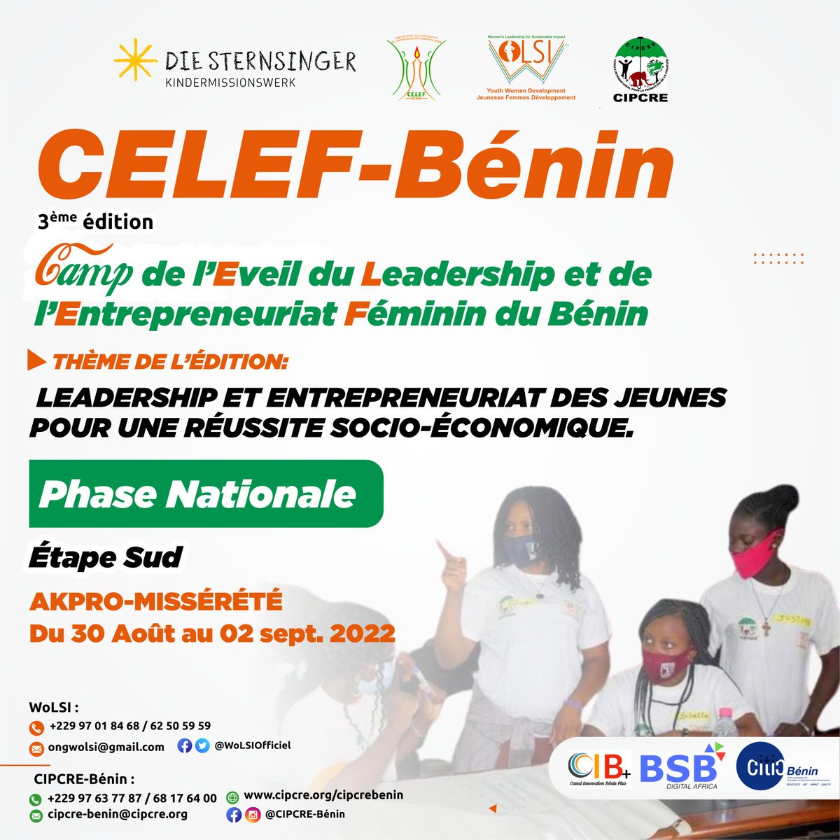 WoLSI_Officiel's tweet photo. #CELEFBénin #PhaseNationale #EtapeSud #AkproMissérété
Phase Nationale du CELEF-Bénin Étape Sud démarrage ce Mardi 30 Août 2022.
#CIPCREBénin #WoLSI #EDUCAPE #Autonomisationdesjeunes #Leadership #Entrepreneuriat #DeveloppementPersonnel #Formation #MeilleursLeaders https://t.co/1H5p9Qs5rL