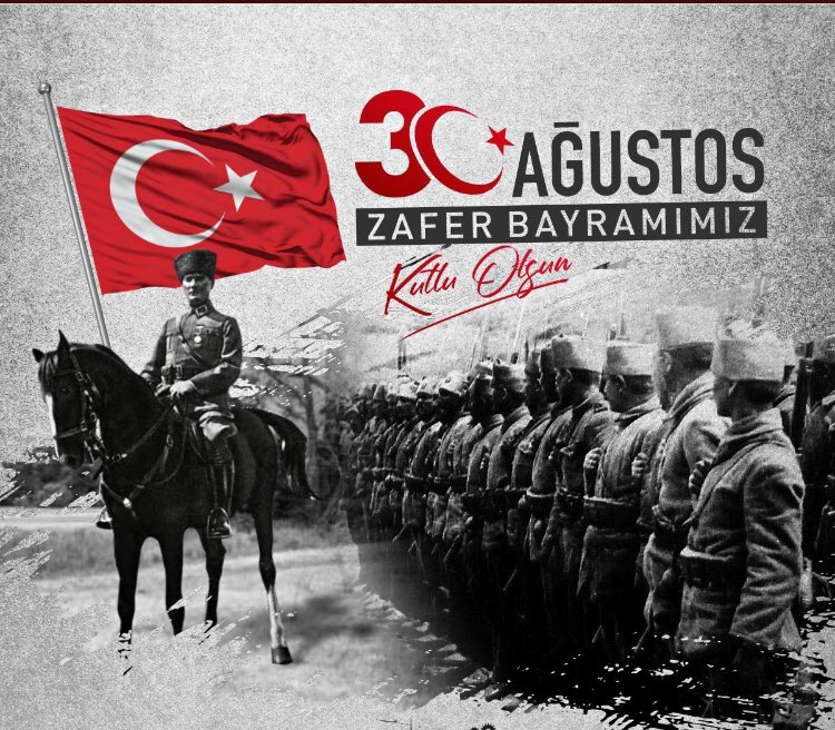 #30Ağustos.. 
Milli Mücadelemizin zaferle taçlandığı günün 100'üncü yıl dönümü..

Bu vatan bizimdir, bizim kalacaktır.
30 Ağustos #ZaferBayramı'mız kutlu olsun. 🇹🇷

Başta Gazi Mustafa Kemal Atatürk ve silah arkadaşları olmak üzere tüm şehitlerimizi rahmetle anıyoruz.