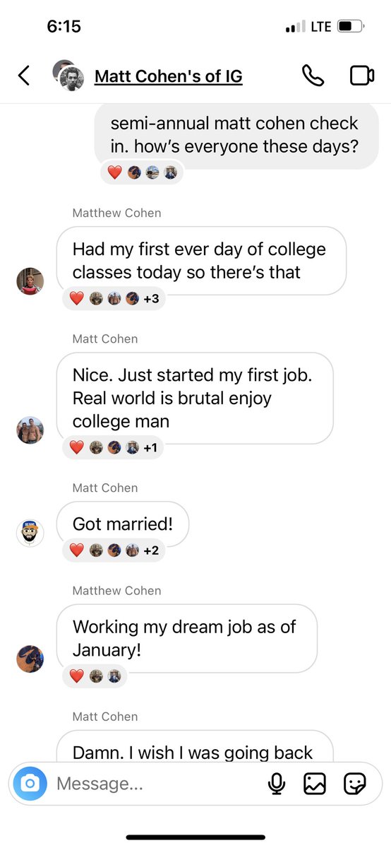 Matt_D_Cohen's tweet image. an update in the years-long instagram group i’m in of people who have the same name as me.