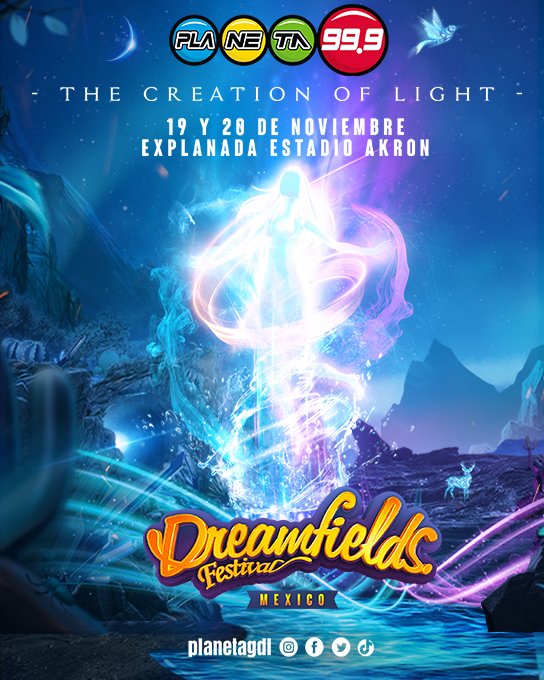 Planeta_GDL's tweet photo. 🎟🔥 Hoy en #BuenasNochesPlaneta pase doble para 
🎡🎧 Tercera edición 𝘿𝙍𝙀𝘼𝙈𝙁𝙄𝙀𝙇𝘿𝙎 𝙈𝙀́𝙓𝙄𝘾𝙊
💛💫 Al encuentro de la magia de la creación de la Luz!
#DreamfieldsMX✖️#LaEstaciónMásCompleta
 🪐#Planeta999 https://t.co/as6jwWQatX