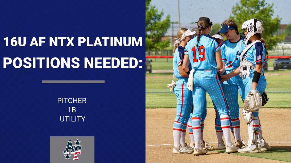 AF16NTXPlatinum's tweet photo. We are looking to add a few more players to our fall roster! 
 
Please contact Coach Shayne Starkey (817)360-9995 for more information! https://t.co/KKqRhXkIle