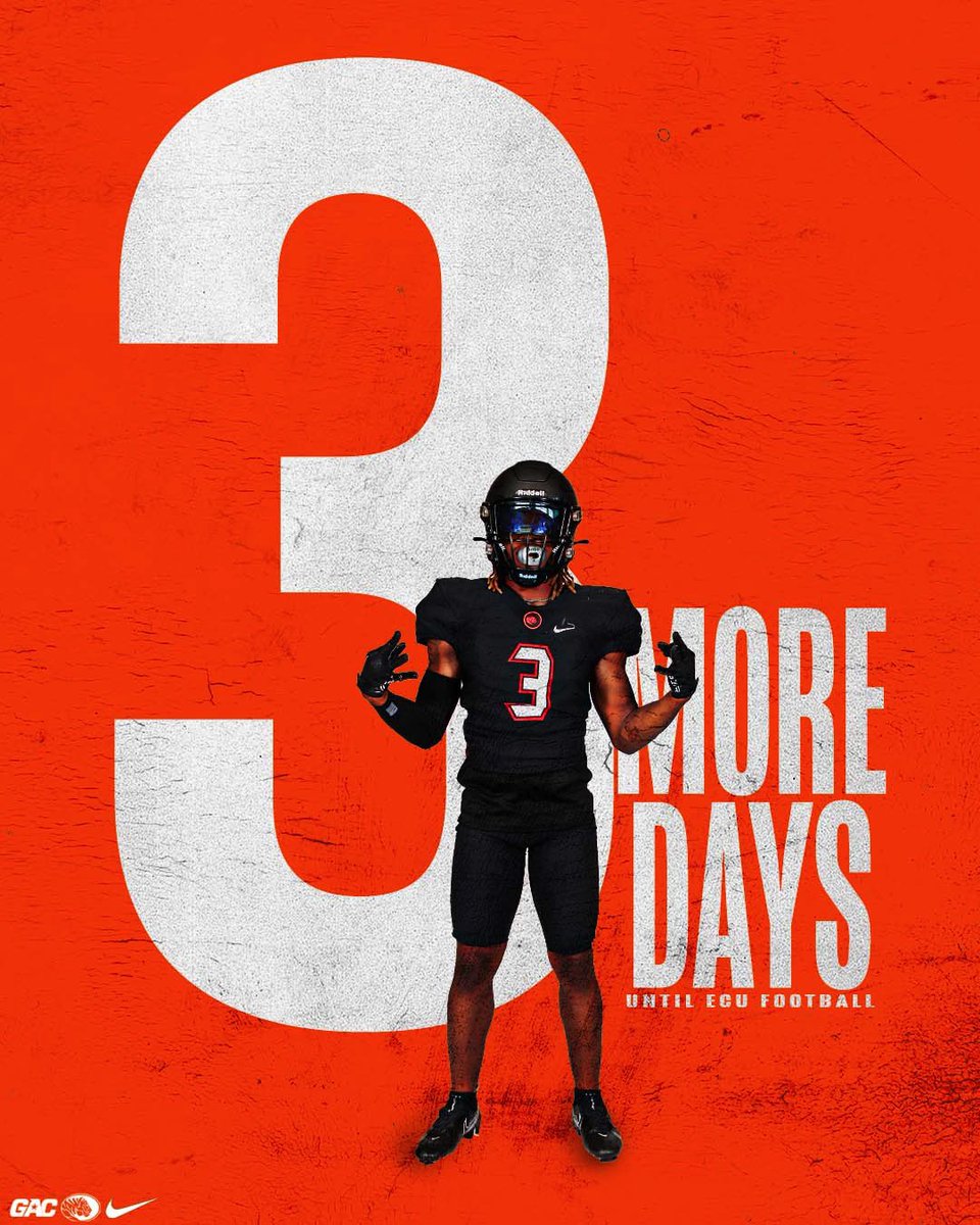 ECUTigersFB's tweet photo. We’re only 3 more days from the first game of the season!

#3MOREDAYS https://t.co/Ah67EOlkis