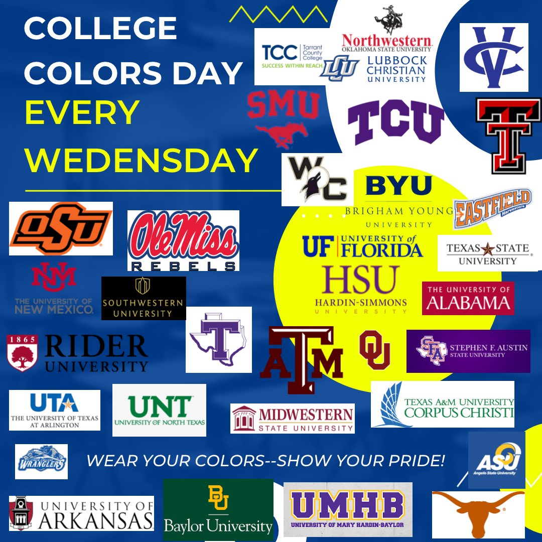 RooCounselors's tweet photo. College Colors Day is every Wednesday at WHS!! Here are just a few schools where our #WHS2022 class went. Where will the Class of 2023 go? Wear your colors Wednesday!! #CollegeRoos #WHS2023 https://t.co/m3pjcGWHSe