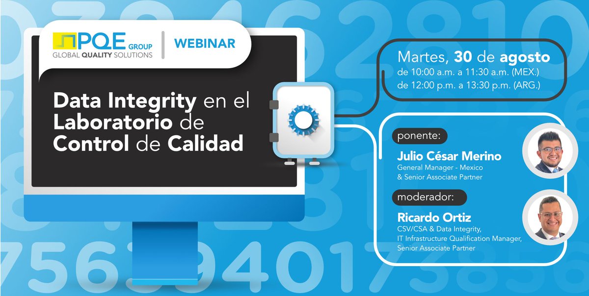 Sabías que el  laboratorio de control de calidad es indispensable para garantizar la calidad de los productos farmacéuticos y, por tanto, la seguridad del paciente. 
Conoce más sobre el tema y resuelve todas tus inquietudes en el webinar 
#pqegroup #Salud #webinars