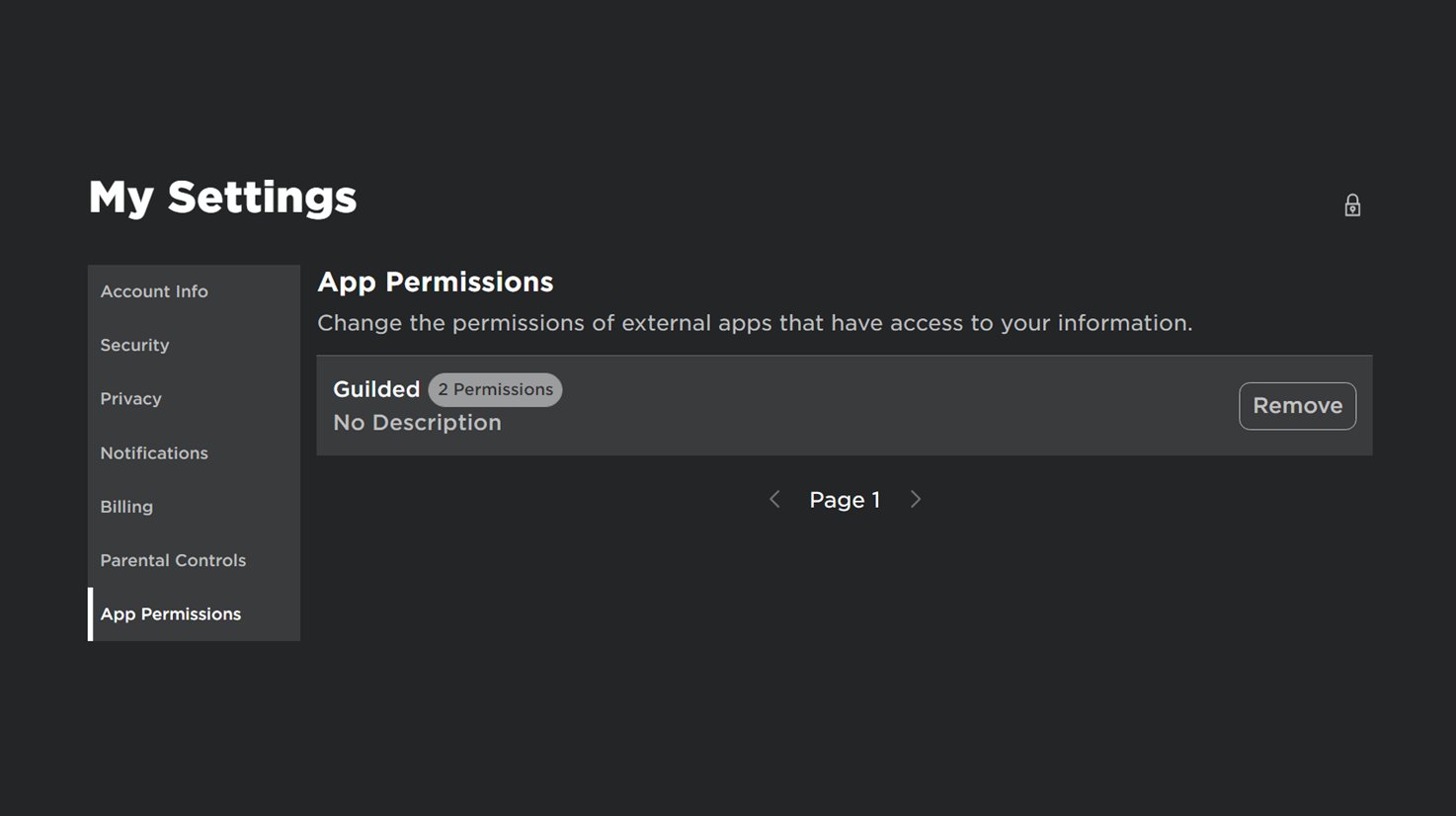 Bloxy News on X: Roblox has added a new App Permissions page to  Settings. This will allow you to view, control, and delete the permissions  of external apps that you link your