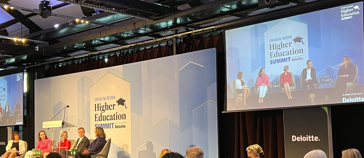 JMIPublicPolicy's tweet photo. Great opening panel @FinancialReview Higher Education Summit today openly debating 'Is our higher education system fit for purpose' with @ThomsonVicki @andrewjnorton @CharlesSturt_VC and @LibbyHackettJMI https://t.co/p3tRsu13nK