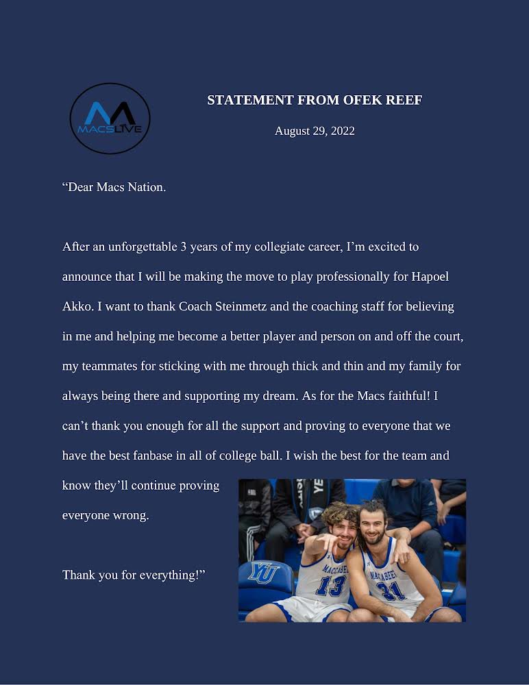 Official Statement from Ofek Reef