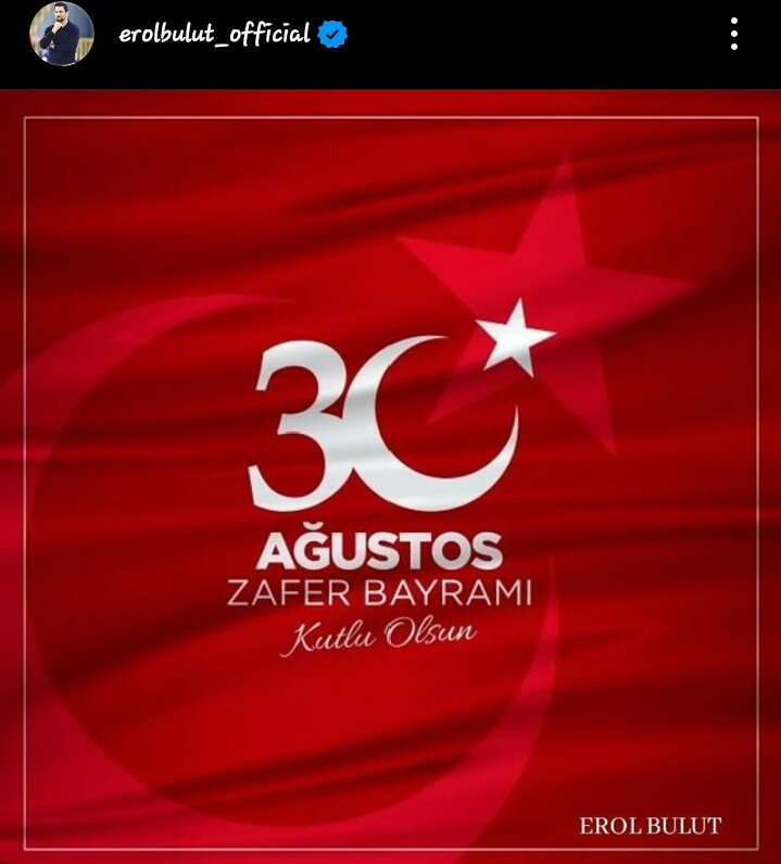 30 Ağustos Zafer Bayramımız Kutlu Olsun 🇹🇷