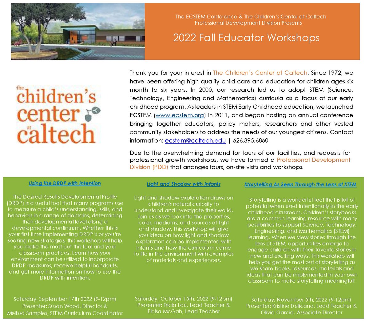 E_C_STEM's tweet photo. Thank you to everyone who joined our Summer Educator Workshops! Our return to in-person sessions here at the CCC has been such a success we're are going to continue this momentum into Fall! Check out the new offerings below and email ecstem@caltech.edu
https://t.co/hldnkuhViZ https://t.co/02msCoucIi