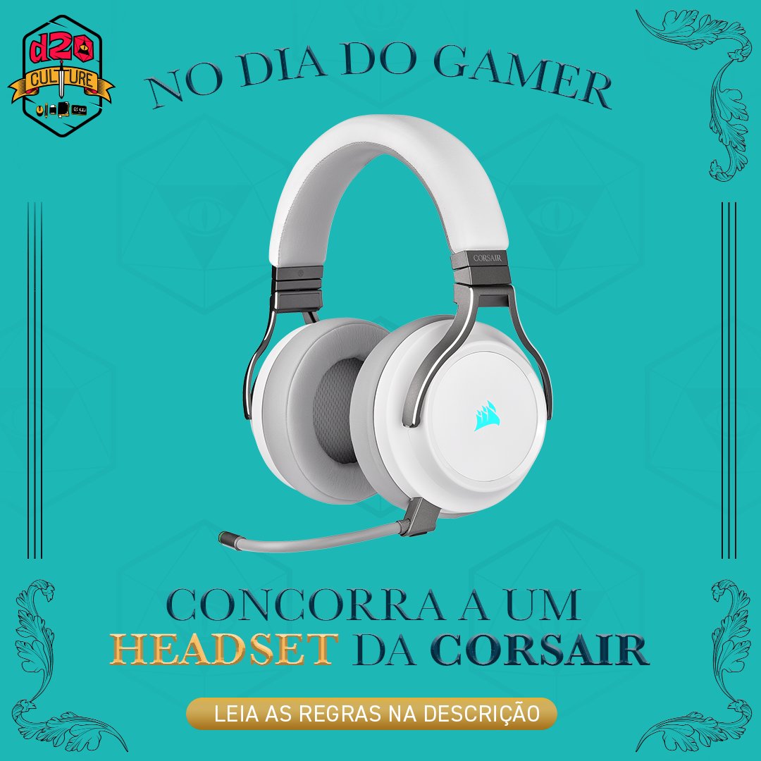 D20CultureBR's tweet photo. É #DiaDoGamer e estamos com essa maravilha aqui!

Quer ganhar esse headset da @Corsair_BR? É muito simples, basta seguir as regras:

1⃣ Seguir a @d20CultureBR aqui no Twitter
2⃣ Curtir e dar RT neste tweet
3⃣ Marcar dois amigos aqui embaixo (Não pode ser marcas e nem famosos) https://t.co/MyTt6vYdDk