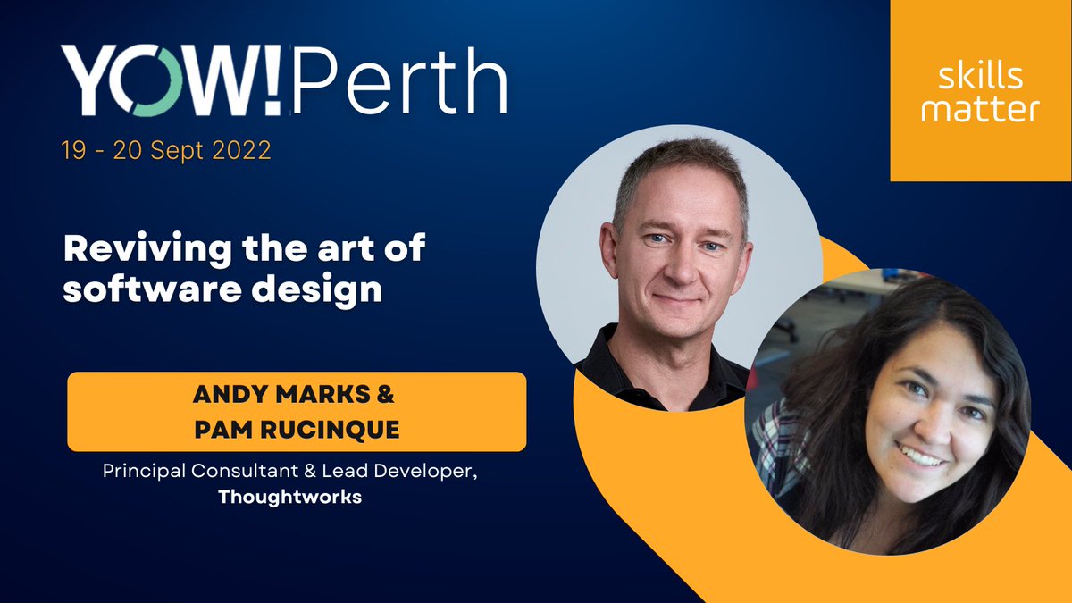 The art of software design is facing a slow &amp; painful death. 

Join <a href="/andee_marks/">FoolSlackDeveloper</a> &amp; <a href="/PamRucinque/">sPam Rucinque</a> at #YOWPerth 2022 to discuss the need to build &amp; maintain software design skills, tools &amp; exercises to help &amp; answer where these skills are best applied.
 
bit.ly/3wBX2ry