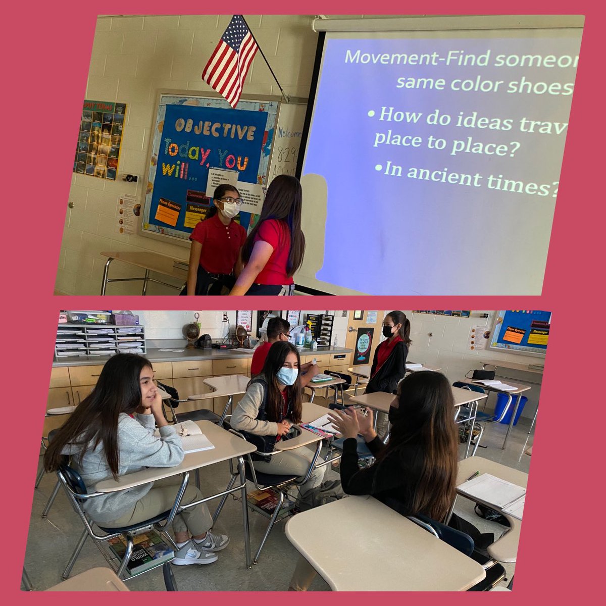 ⁦@LMMSPatriots⁩ engage in #discourse during “Find Someone” #kaganstrategies #makeithappenlmms #embracethestruggle #activeengagement