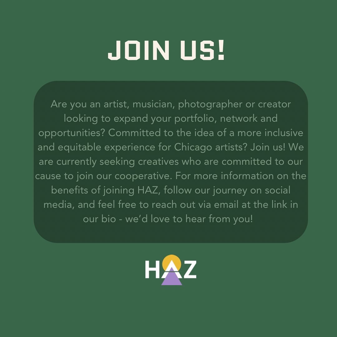 HazRoom's tweet photo. A call to Chicago artists - join us! https://t.co/bK8kuv12Zl