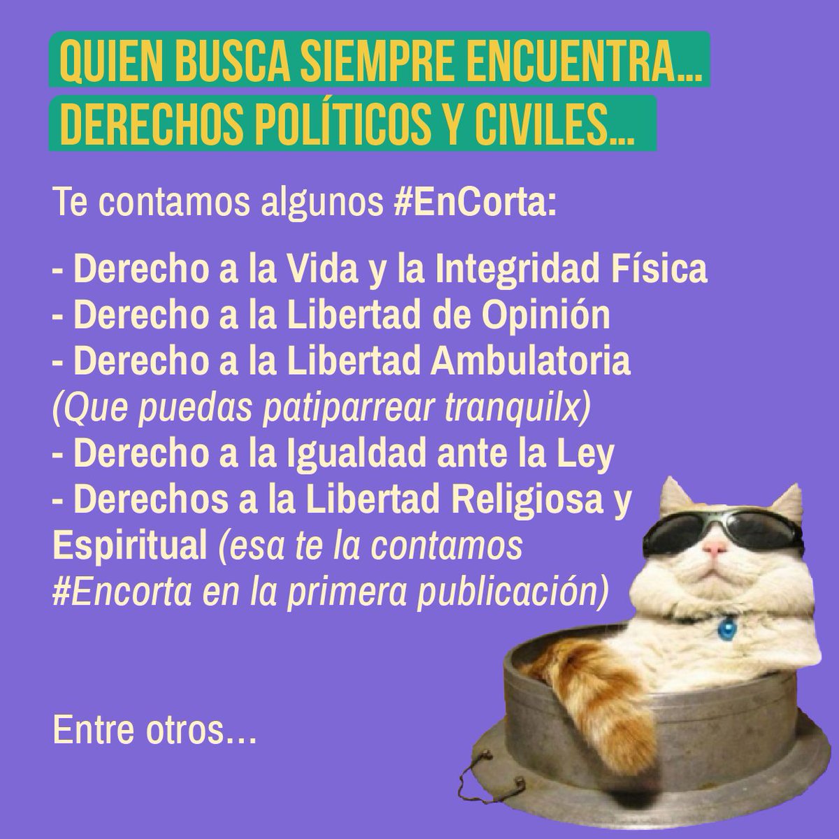 ConstiEnCorta's tweet photo. ¿Cuál es tu “crush” ❤️ de los derechos civiles y políticos? ¡A la cancha los abogaxs! https://t.co/1ffeBqVrkr