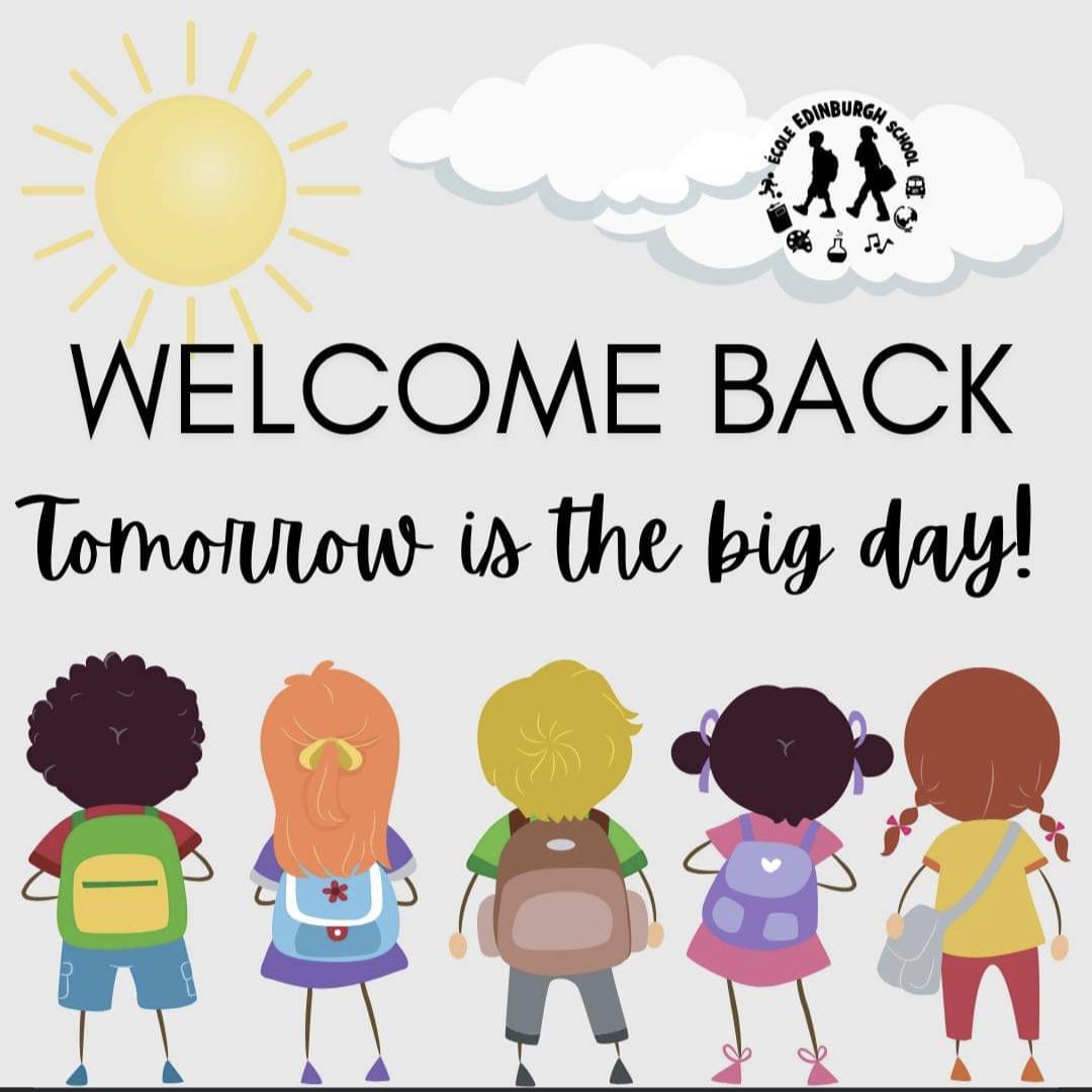 Can’t wait to welcome our students back tomorrow! Get a good night’s sleep, the adventure starts bright and early! 🚌 📚 ✏️

Nous avons hâte d'accueillir nos élèves dès demain! Ne vous couchez pas trop tard, l'aventure commence (ou se poursuit) demain! 🚌 📚 ✏️