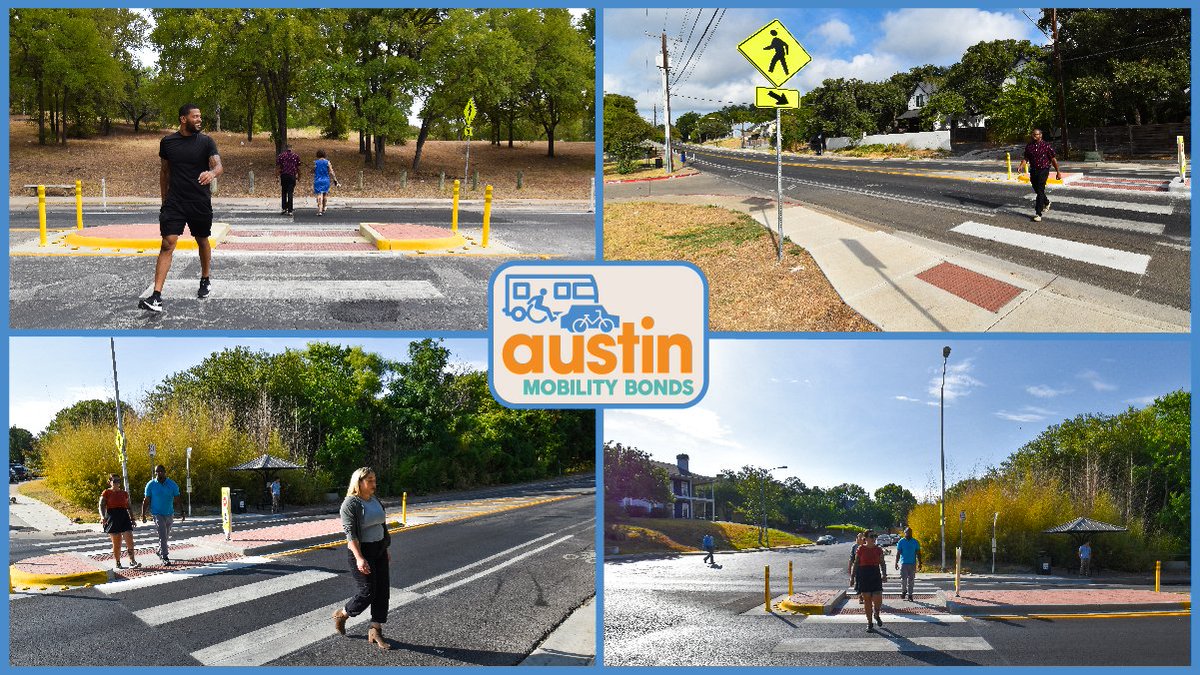 austinmobility's tweet photo. We’ve been busy completing #ATXMobility projects this summer! Multiple new pedestrian crossings along Wickersham Lane and Oak Springs Drive will:
🚶♂️ Shorten crossing distances
🚶♀️ Enhance visibility
🚶♂️ Help slow motor vehicle speeds
🚶♀️ Increase the chance of drivers yielding https://t.co/LY9dQEE4z9