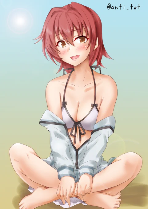 由良さんが卑しか水着ば着ちょったんで鬼怒にも着せてみた。#艦これ版深夜の真剣お絵描き60分一本勝負#艦これ版真剣お絵描き60分一本勝負_20220829 