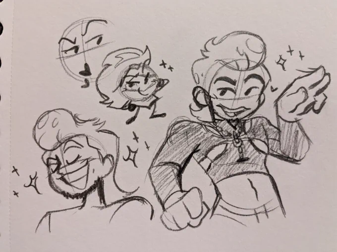 I HAD TOO MUCH FUN............ left sketch was the first one and i like his goatee on the right more than that one ¯\_(ツ)_/¯  i imagine hes babyfaced and makes up for it by being super masc and obnoxious 🤭 https://t.co/uPiiYR39i5 