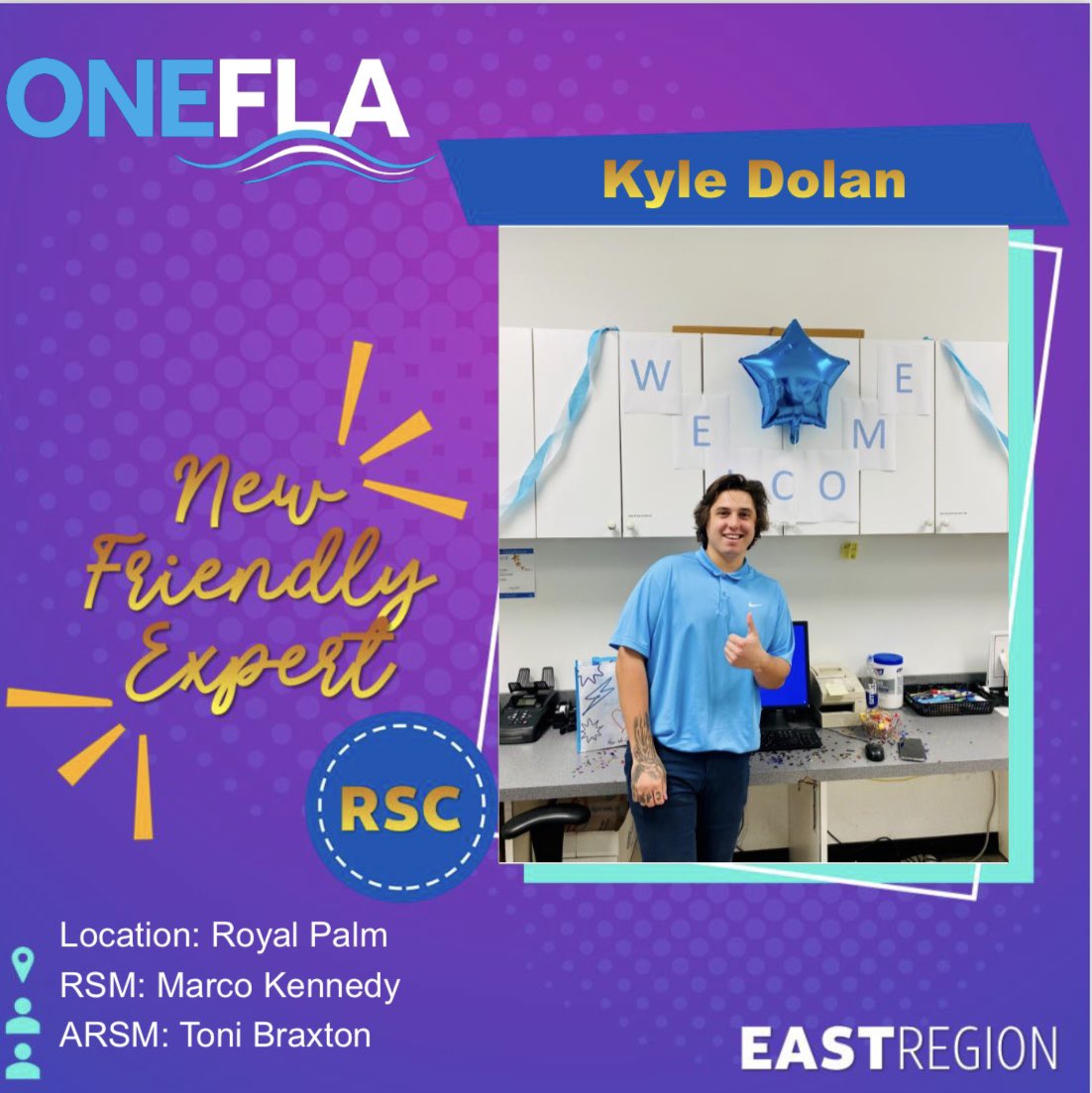 aclarkr21's tweet photo. @tonibraxton44 @ATT @One_FLA @ER_Workforce @DanielaCarla00 @theeastregion @HustleCoastFL Welcoming our newest RSC Kyle Dolan to the AT&amp;T and Royal Palm family!!🎉🎉🎉 https://t.co/DItkC7wEQg