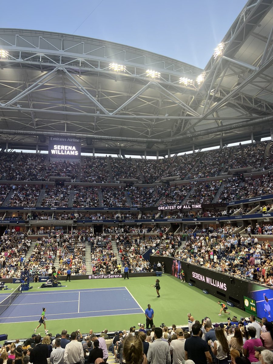 we here. watching the 🐐. I love you <a href="/serenawilliams/">Serena Williams</a>