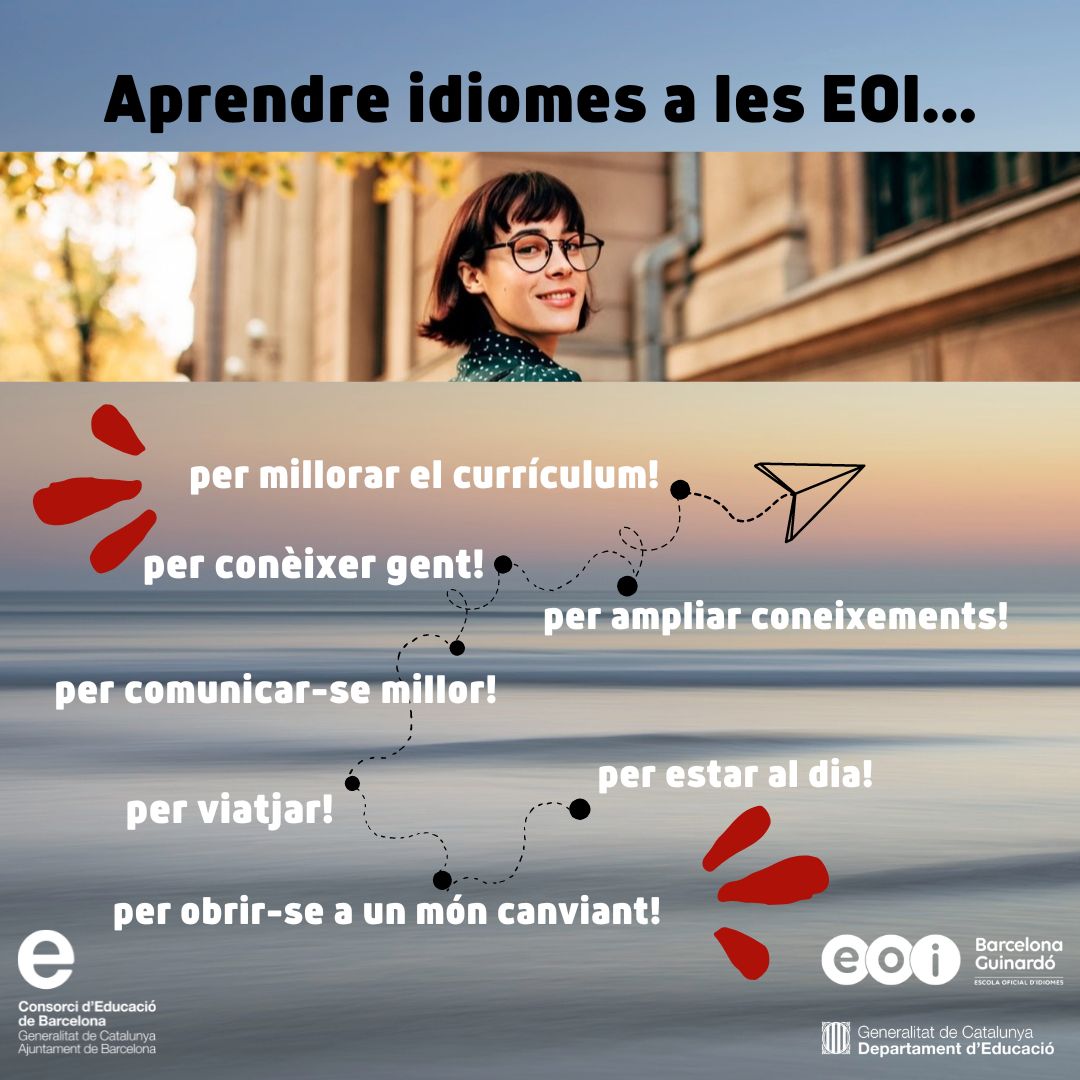 eoiguinardo1's tweet photo. Preinscripció a les EOI de Catalunya entre el 31 d'agost i el 5 de setembre a les 15:00 h. Tota la informació aquí: https://t.co/SIK6zi2gh6 https://t.co/DQ3NVuryv2