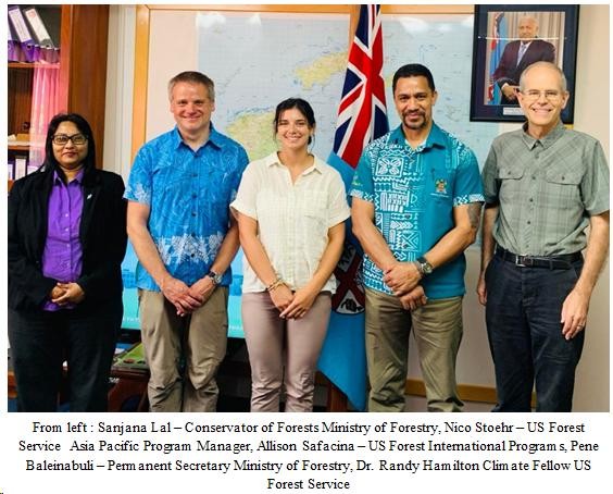 forestry_fiji's tweet image. Developing synergies with #USForestService, #FijiForestry has been working with Dr. Hamilton in-country since 2020. 
PS Baleinabuli was pleased to  meet &amp;amp; update Nico Stoehr &amp;amp; Allison Safacina of #USForestService on the progress of work under this partnership.