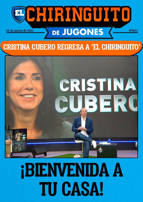 elchiringuitotv's tweet photo. 💖¡BIENVENIDA A TU CASA!💖

🗞El regreso de @criscubero, en la portada de @elchiringuitotv. https://t.co/cGgo1THeUk
