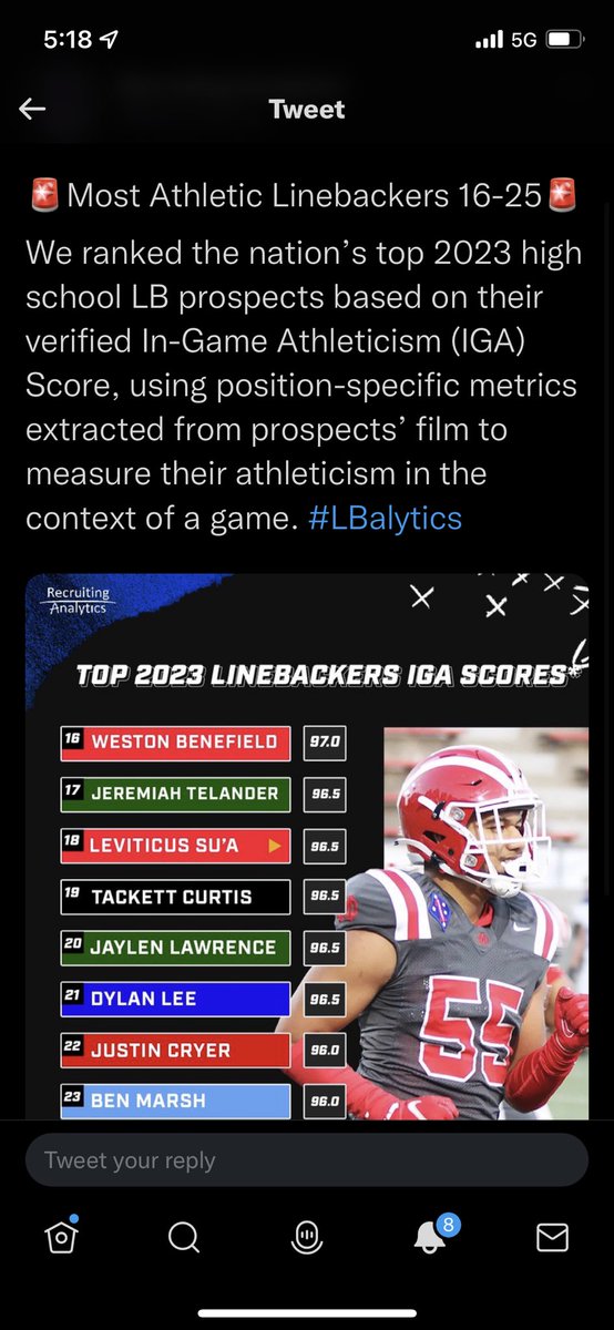 Blessed to be Ranked TOP 20!🤞🏽❤️ <a href="/1Way_Production/">OneWay Productions</a> <a href="/4thQtMentality/">𝐂𝐨𝐚𝐜𝐡 𝐅𝐮𝐬𝐞</a> <a href="/michaeldes1/">Michael Desormeaux</a> <a href="/leg12tim/">Tim Leger</a> @AHSWRECKINRAMS <a href="/FbIberia/">Acadiana Area FB Recruiting</a> <a href="/RecruitLouisian/">Recruit Louisiana™️</a> <a href="/SECrecruitnews/">SEC recruiting news</a> <a href="/JacardeCarter/">♠ACEofSPADES♠</a> <a href="/CoachRegg6/">Reggie Francis</a> <a href="/CoachGolding/">Pete Golding</a> <a href="/CoachPaschall/">Luke Paschall</a> @KStateRecruit <a href="/LSUFBrecruiting/">LSU Football Recruiting</a> <a href="/lsu_dailynews/">DAILY LSU NEWS + LSU Softball Report</a> <a href="/247recruiting/">247Sports Recruiting</a>