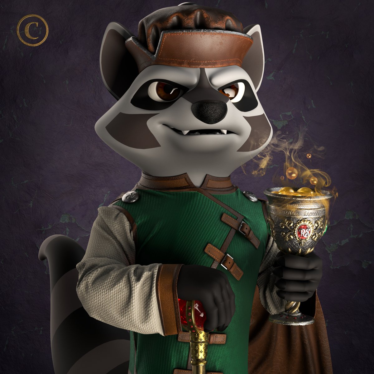 RaccoonSyndicat's tweet photo. Leaning on a ruby-encrusted sceptre and swirling a mysterious brew of golden nectar within a bejewelled goblet, this "Raccoon of the cloth" is ready for adventure, but first - a toast!

Win 1x10 WL
1. Follow @RaccoonSyndicat
2. Like+Retweet
3. Join https://t.co/qb27QLCU9F https://t.co/EmtFM7eYrs