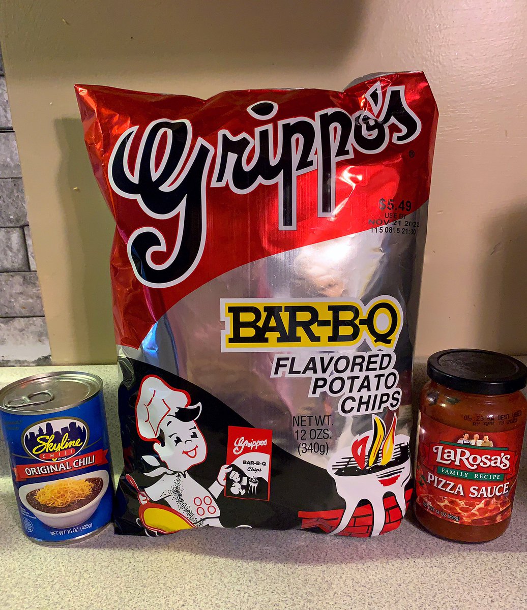 BarbieBitesBack's tweet photo. Tell Me You’re From #Cincinnati Without Saying You’re From Cincinnati… I’ll Go First! #cincinnatiohio #ohio #cincy #cincyohio #grippos #skyline #skylinechili #larosas #pizza #chili #CincinnatiBengals #queencity #geotta #graeters #montgomeryinn #bbq #coneys https://t.co/DMio2sdPxL